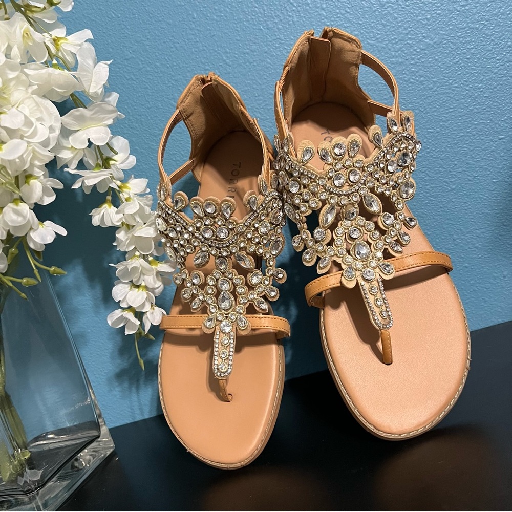 Torrid Bejeweled Gladiator Sandals SZ 10W